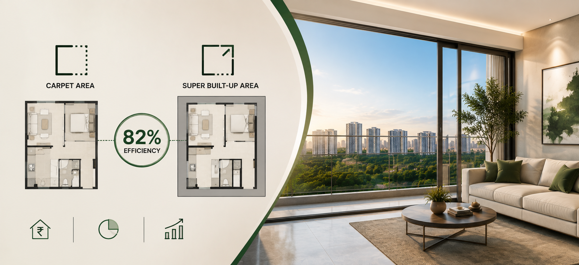 Carpet Area vs Super Built-Up Area: Why 82% Efficiency Changes What You Actually Pay