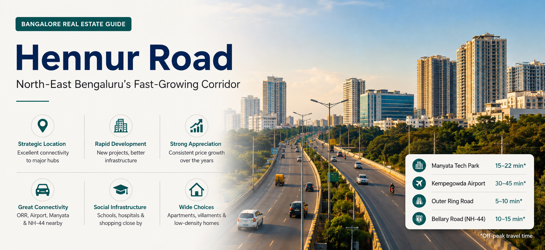 Hennur Road Bangalore Real Estate Guide 2026: Prices, Projects & Connectivity