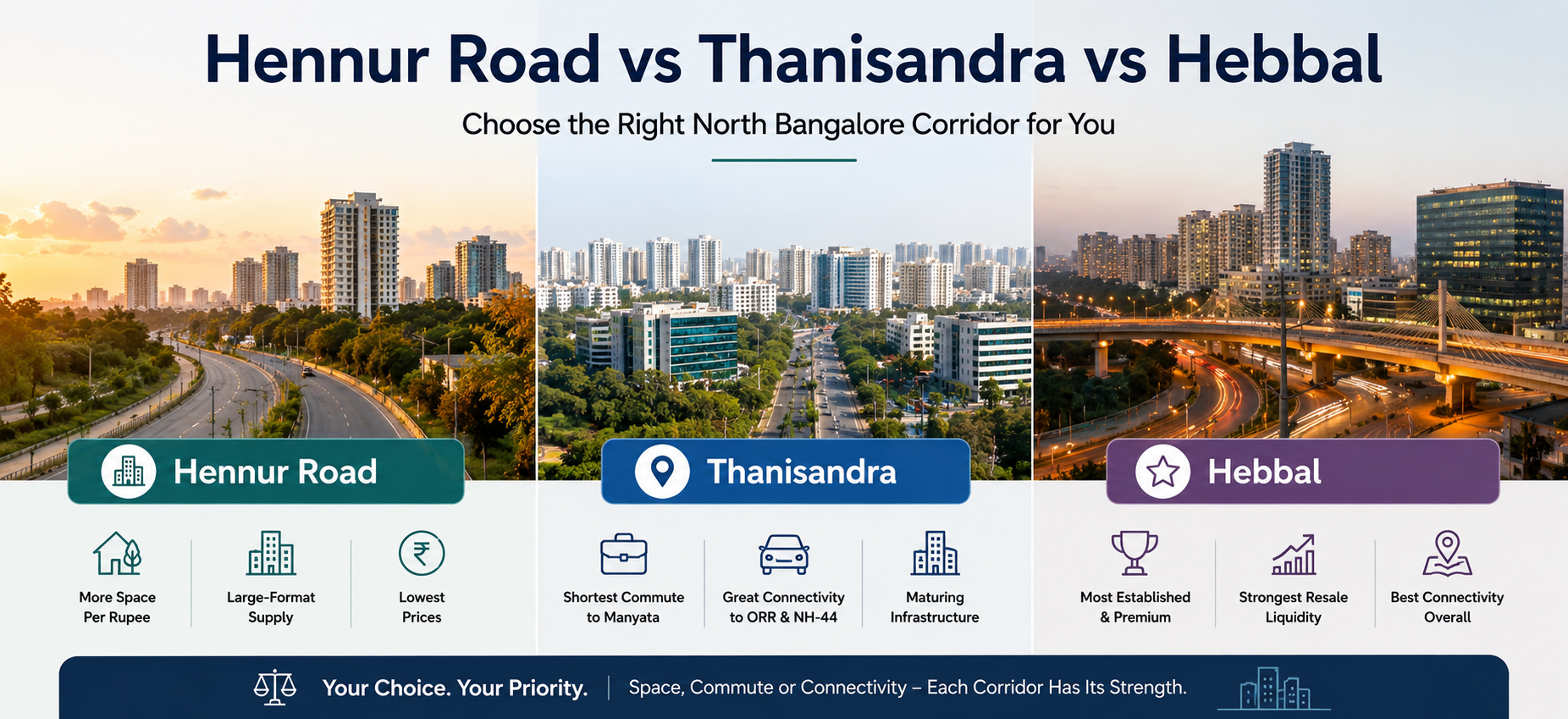 Hennur Road vs Thanisandra vs Hebbal: Which North Bangalore Corridor Should You Buy In?
